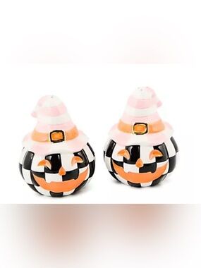 MacKenzie-Childs Halloween Happy Jack Salt & Pepper Shakers NIB